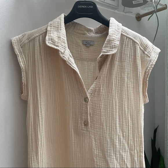 Rails Textured Cotton Midi Sheath Dress with side slits - Picture 7 of 8